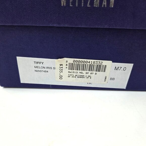 Stuart Weitzman Sandals 7 Pink Melon Tiffy Chain Trim Strappy Leather Wedge NEW - Picture 4 of 12